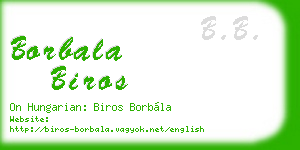 borbala biros business card