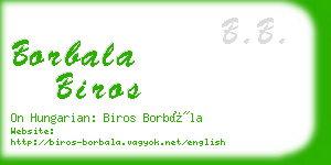 borbala biros business card